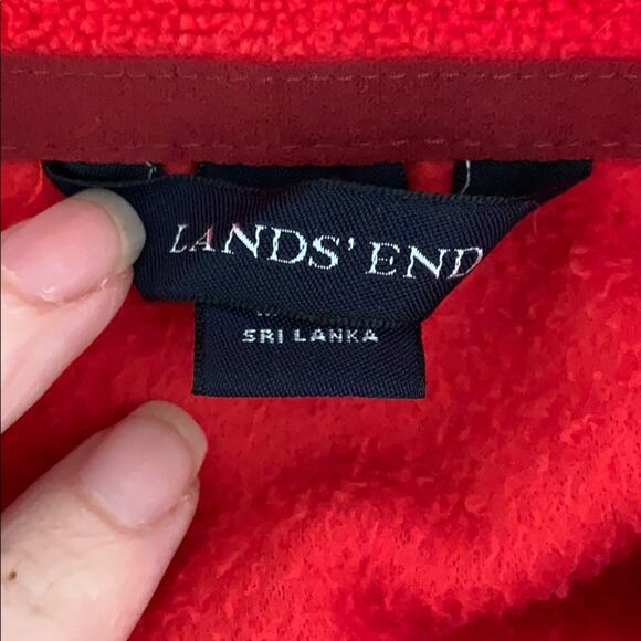 Lands End Red Polartec Fleece Pullover Jacket Kids Size XL 18 - Picture 7 of 9